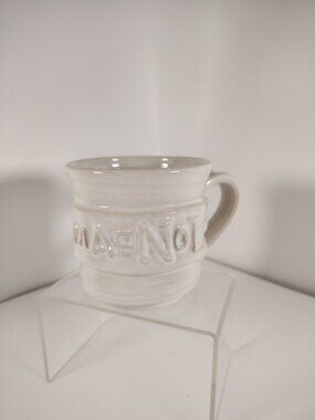 Magnolia Market Mug Coffee Cup Stoneware Raised Logo White